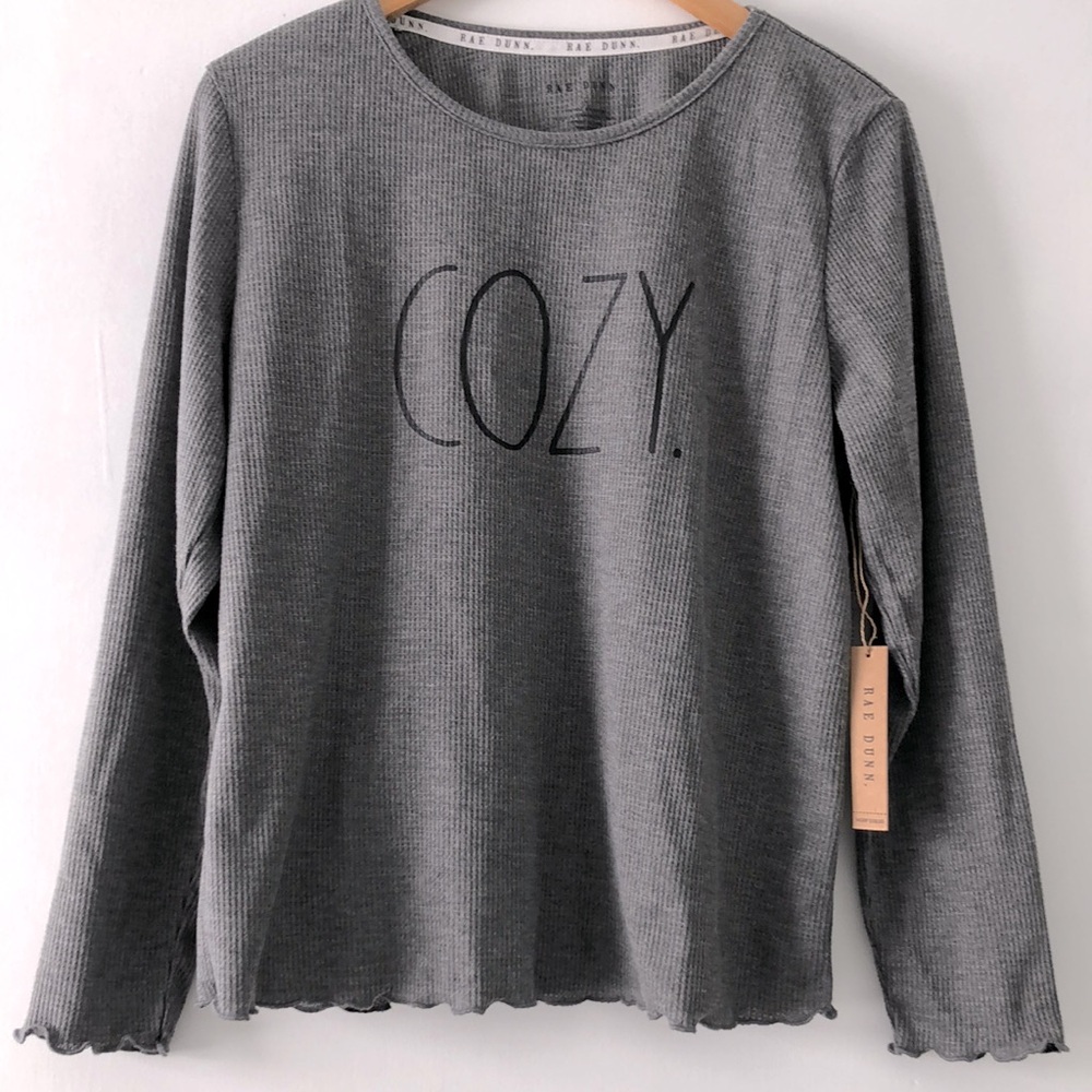 Rae Dunn COZY sleep lounge wear top